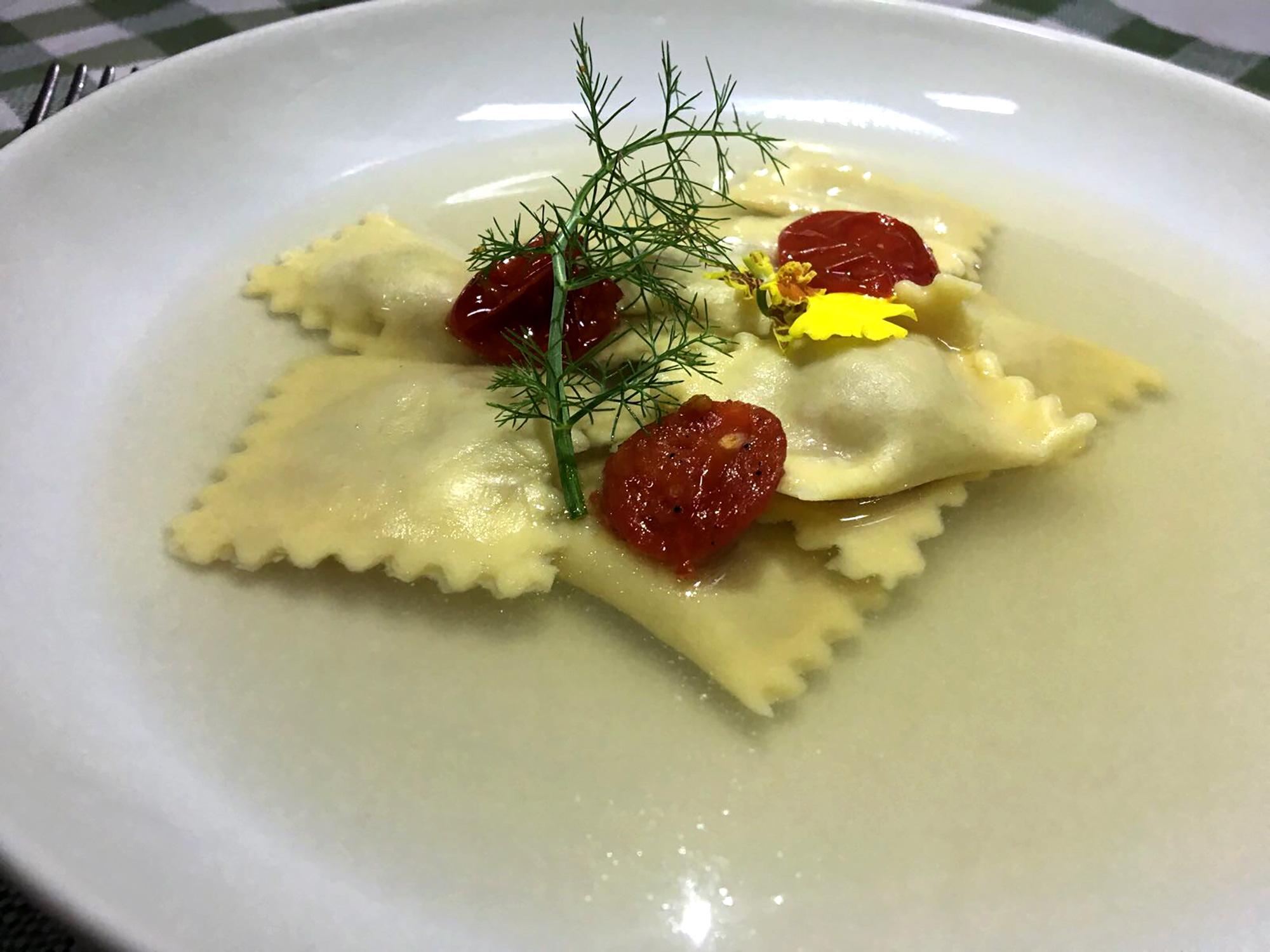 Tortelli di Zampone Modena IGP in fumetto di pesce e finocchietto selvatico